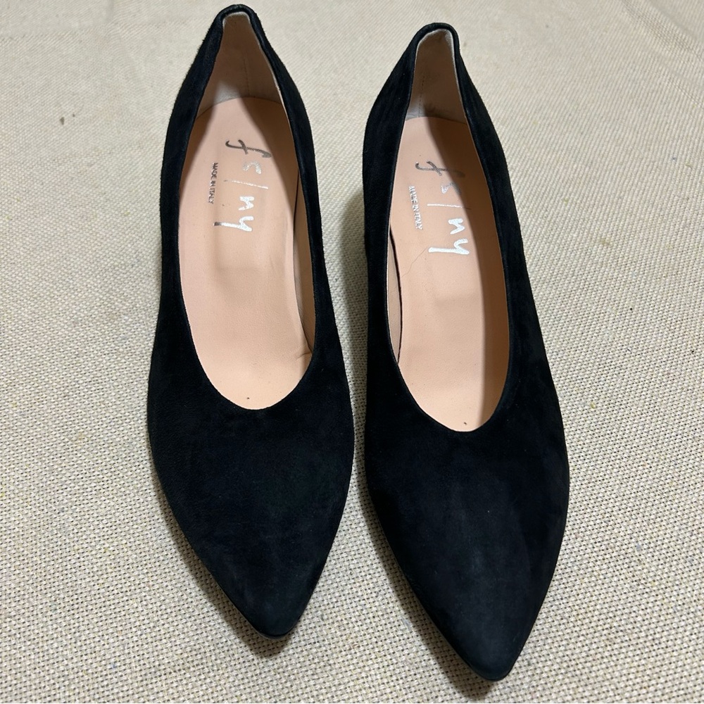 fs/ny French Sole Kelly Black Suede Heel